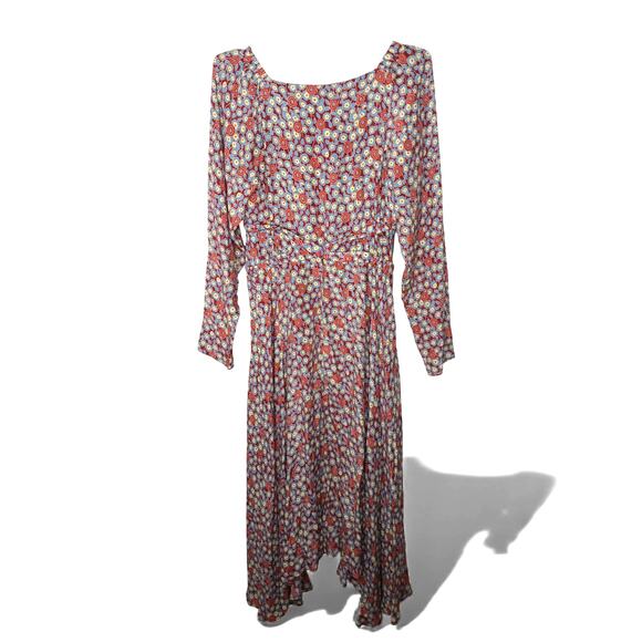 New Joie Eilish Floral Maxi Dress Fired Brick Multi Long Sleeve Boho Size S - Picture 3 of 16